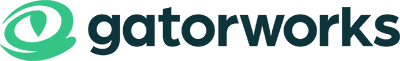 Gatorworks logo with a green spiral next to the name, known for standout branding trusted by personal injury lawyers.